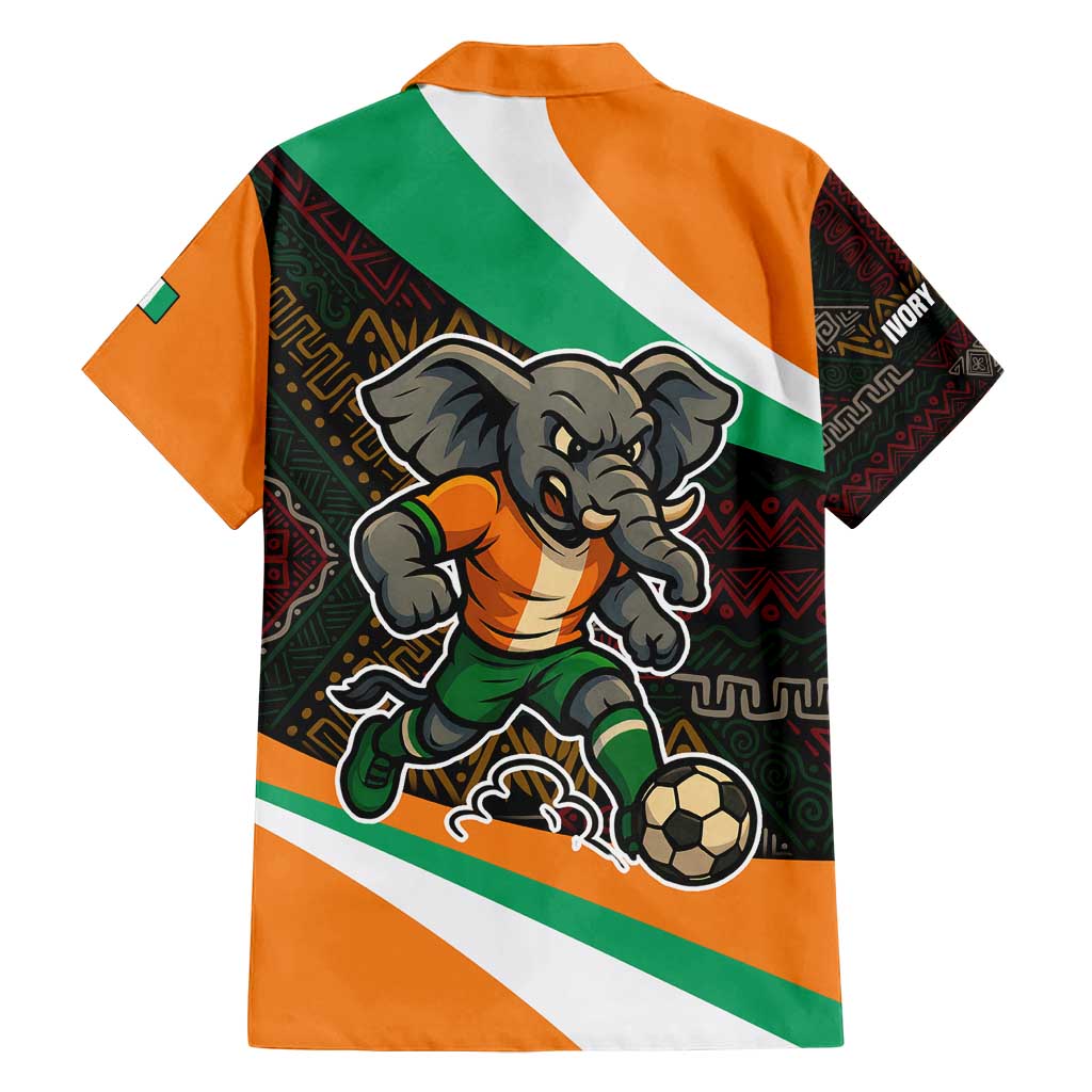 Ivory Coast Family Matching Long Sleeve Bodycon Dress and Hawaiian Shirt with Soccer Elephant and Tribal Pattern Design - Wonder Print Shop