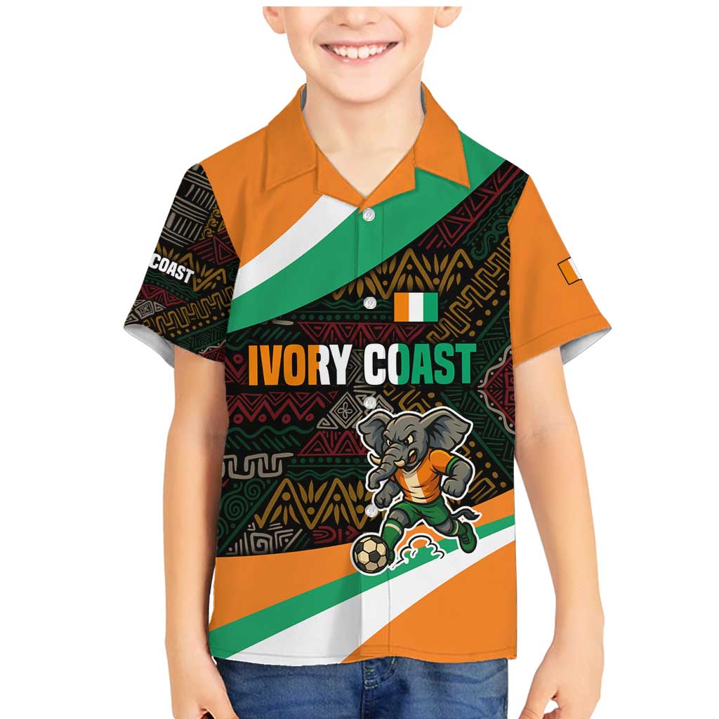 Ivory Coast Family Matching Mermaid Dress and Hawaiian Shirt with Soccer Elephant and Tribal Pattern Design - Wonder Print Shop