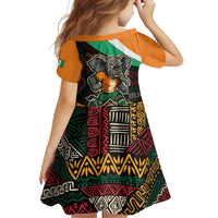 Ivory Coast Family Matching Off Shoulder Maxi Dress and Hawaiian Shirt with Soccer Elephant and Tribal Pattern Design - Wonder Print Shop