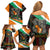 Ivory Coast Family Matching Off Shoulder Short Dress and Hawaiian Shirt with Soccer Elephant and Tribal Pattern Design - Wonder Print Shop