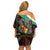 Ivory Coast Family Matching Off Shoulder Short Dress and Hawaiian Shirt with Soccer Elephant and Tribal Pattern Design - Wonder Print Shop