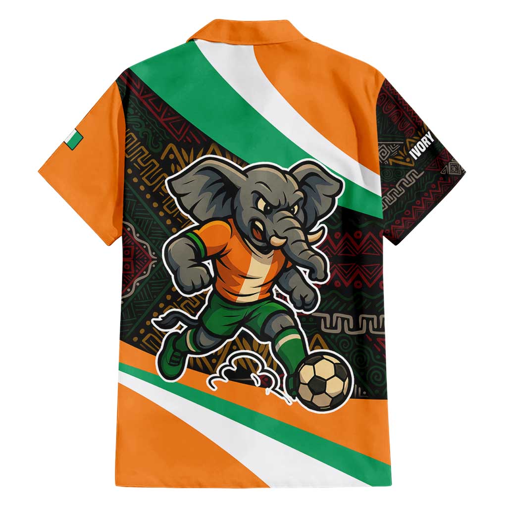 Ivory Coast Family Matching Short Sleeve Bodycon Dress and Hawaiian Shirt with Soccer Elephant and Tribal Pattern Design - Wonder Print Shop
