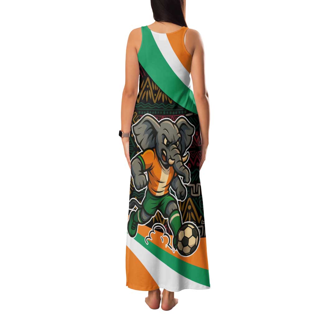 Ivory Coast Family Matching Tank Maxi Dress and Hawaiian Shirt with Soccer Elephant and Tribal Pattern Design - Wonder Print Shop