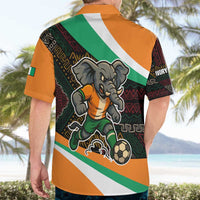 Ivory Coast Hawaiian Shirt with Soccer Elephant and Tribal Pattern Design - Wonder Print Shop