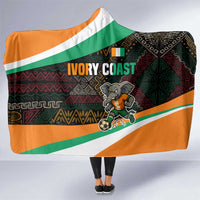 Ivory Coast Hooded Blanket with Soccer Elephant and Tribal Pattern Design - Wonder Print Shop
