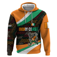 Ivory Coast Hoodie with Soccer Elephant and Tribal Pattern Design - Wonder Print Shop