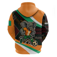 Ivory Coast Hoodie with Soccer Elephant and Tribal Pattern Design - Wonder Print Shop