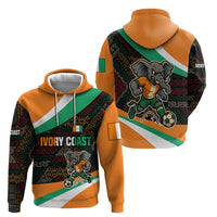 Ivory Coast Hoodie with Soccer Elephant and Tribal Pattern Design - Wonder Print Shop