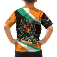 Ivory Coast Kid Hawaiian Shirt with Soccer Elephant and Tribal Pattern Design - Wonder Print Shop
