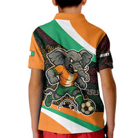 Ivory Coast Kid Polo Shirt with Soccer Elephant and Tribal Pattern Design - Wonder Print Shop