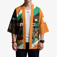 Ivory Coast Kimono with Soccer Elephant and Tribal Pattern Design - Wonder Print Shop