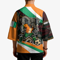Ivory Coast Kimono with Soccer Elephant and Tribal Pattern Design - Wonder Print Shop