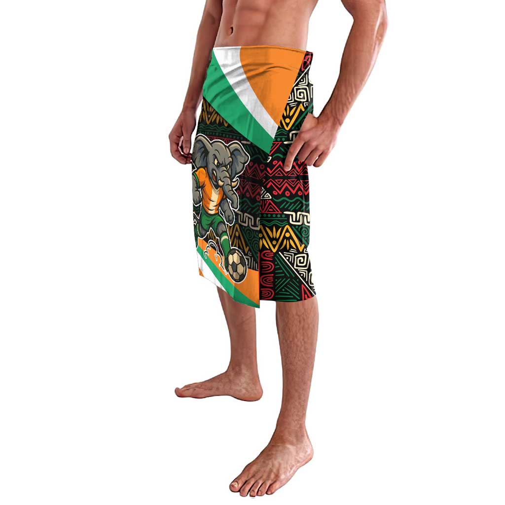 Ivory Coast Lavalava with Soccer Elephant and Tribal Pattern Design - Wonder Print Shop