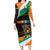 Ivory Coast Long Sleeve Bodycon Dress with Soccer Elephant and Tribal Pattern Design - Wonder Print Shop