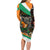 Ivory Coast Long Sleeve Bodycon Dress with Soccer Elephant and Tribal Pattern Design - Wonder Print Shop