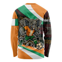 Ivory Coast Long Sleeve Shirt with Soccer Elephant and Tribal Pattern Design - Wonder Print Shop