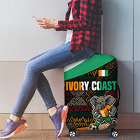 Ivory Coast Luggage Cover with Soccer Elephant and Tribal Pattern Design - Wonder Print Shop