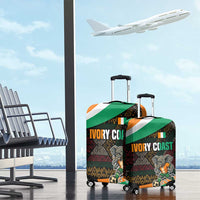 Ivory Coast Luggage Cover with Soccer Elephant and Tribal Pattern Design - Wonder Print Shop