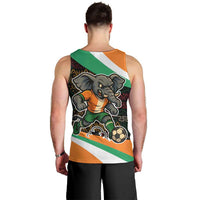 Ivory Coast Men Tank Top with Soccer Elephant and Tribal Pattern Design - Wonder Print Shop