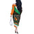 Ivory Coast Off The Shoulder Long Sleeve Dress with Soccer Elephant and Tribal Pattern Design - Wonder Print Shop