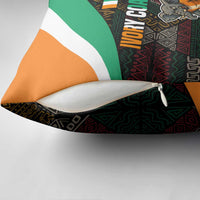 Ivory Coast Pillow Cover with Soccer Elephant and Tribal Pattern Design - Wonder Print Shop