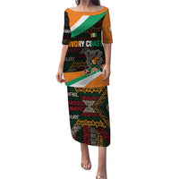 Ivory Coast Puletasi with Soccer Elephant and Tribal Pattern Design - Wonder Print Shop
