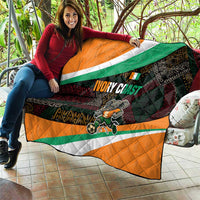 Ivory Coast Quilt with Soccer Elephant and Tribal Pattern Design - Wonder Print Shop