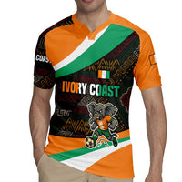 Ivory Coast Rugby Jersey with Soccer Elephant and Tribal Pattern Design - Wonder Print Shop