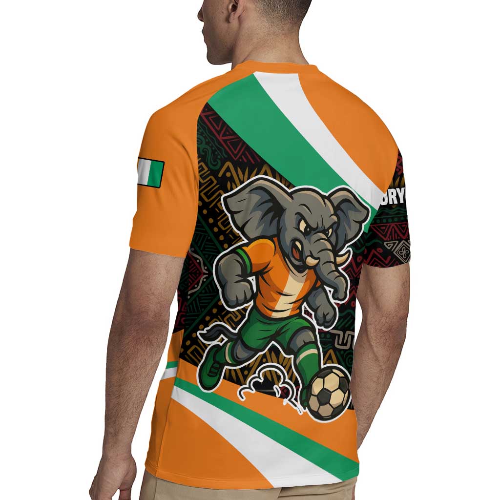 Ivory Coast Rugby Jersey with Soccer Elephant and Tribal Pattern Design - Wonder Print Shop