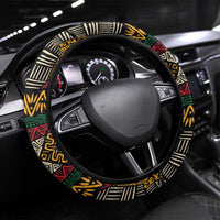 Ivory Coast Steering Wheel Cover with Soccer Elephant and Tribal Pattern Design - Wonder Print Shop