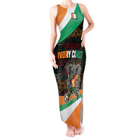 Ivory Coast Tank Maxi Dress with Soccer Elephant and Tribal Pattern Design - Wonder Print Shop