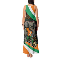 Ivory Coast Tank Maxi Dress with Soccer Elephant and Tribal Pattern Design - Wonder Print Shop