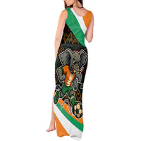 Ivory Coast Tank Maxi Dress with Soccer Elephant and Tribal Pattern Design - Wonder Print Shop
