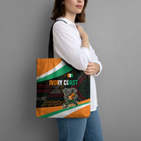 Ivory Coast Tote Bag with Soccer Elephant and Tribal Pattern Design - Wonder Print Shop