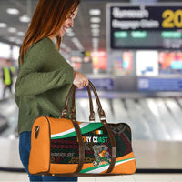 Ivory Coast Travel Bag with Soccer Elephant and Tribal Pattern Design - Wonder Print Shop