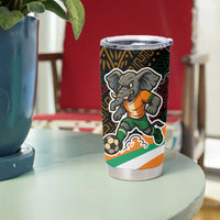 Ivory Coast Tumbler Cup with Soccer Elephant and Tribal Pattern Design - Wonder Print Shop