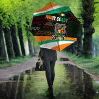 Ivory Coast Umbrella with Soccer Elephant and Tribal Pattern Design - Wonder Print Shop