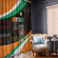Ivory Coast Window Curtain with Soccer Elephant and Tribal Pattern Design - Wonder Print Shop