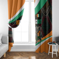 Ivory Coast Window Curtain with Soccer Elephant and Tribal Pattern Design - Wonder Print Shop