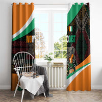 Ivory Coast Window Curtain with Soccer Elephant and Tribal Pattern Design - Wonder Print Shop