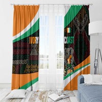 Ivory Coast Window Curtain with Soccer Elephant and Tribal Pattern Design - Wonder Print Shop