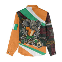 Ivory Coast Women Casual Shirt with Soccer Elephant and Tribal Pattern Design - Wonder Print Shop