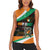 Ivory Coast Women Sleeveless Polo Shirt with Soccer Elephant and Tribal Pattern Design - Wonder Print Shop