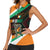 Ivory Coast Women Sleeveless Polo Shirt with Soccer Elephant and Tribal Pattern Design - Wonder Print Shop