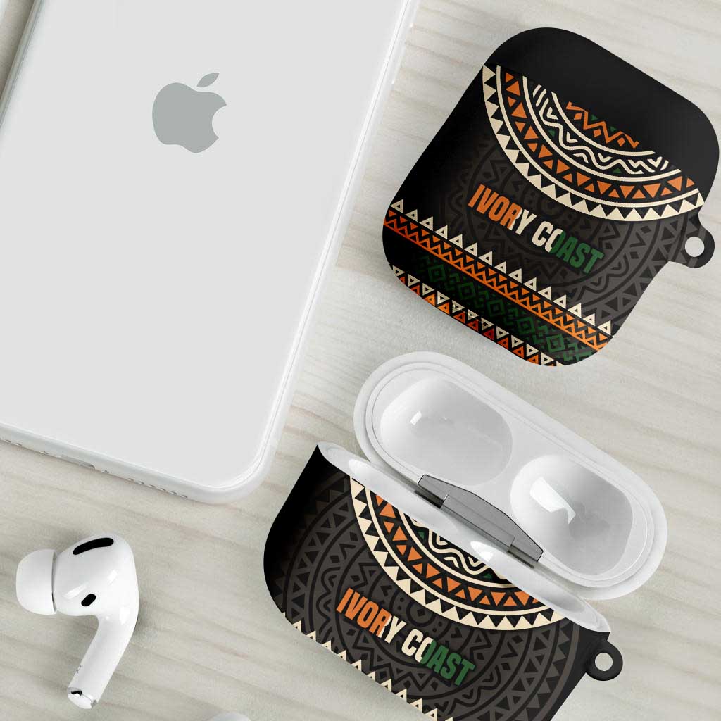 Ivory Coast AirPods Case with Ethnic Geometric Pattern and National Motto Design - Wonder Print Shop
