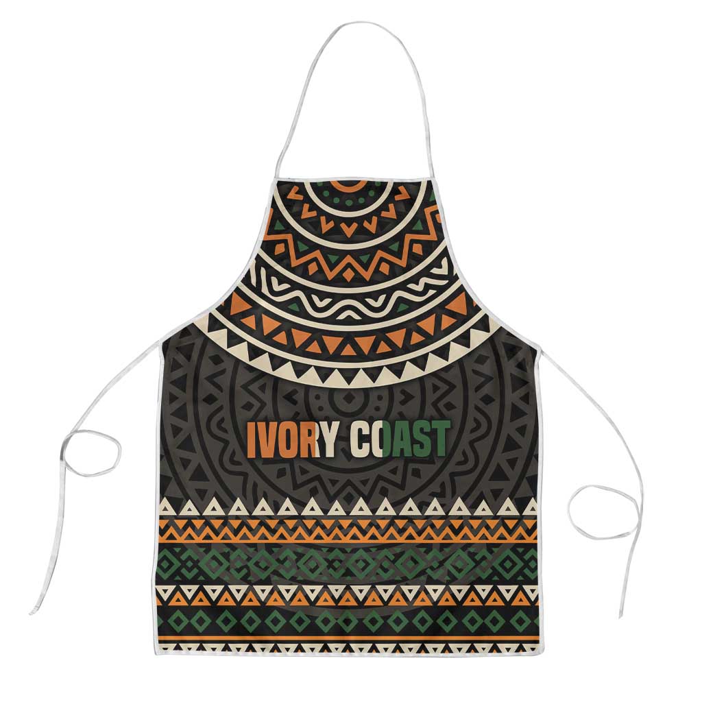 Ivory Coast Apron with Ethnic Geometric Pattern and National Motto Design - Wonder Print Shop