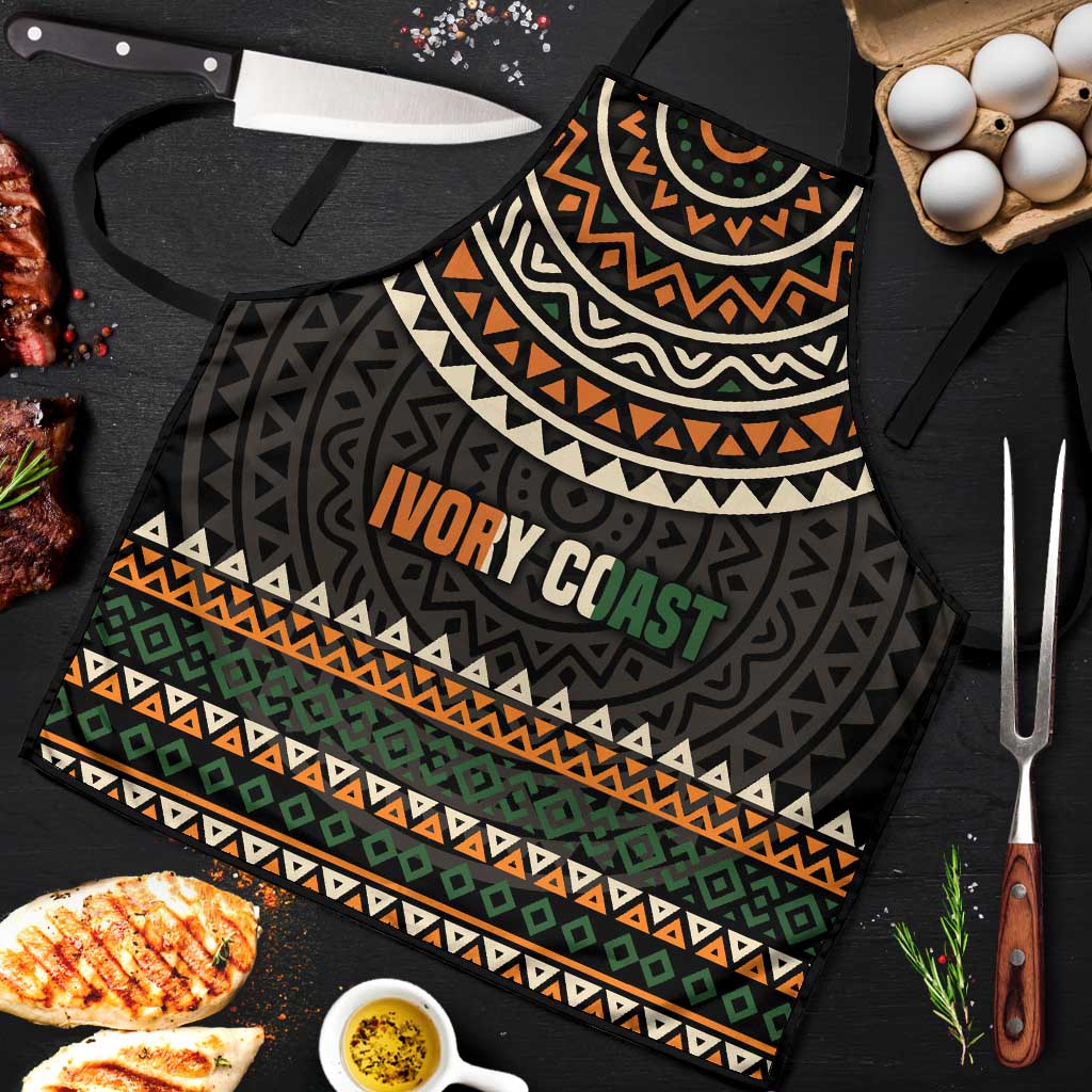 Ivory Coast Apron with Ethnic Geometric Pattern and National Motto Design - Wonder Print Shop