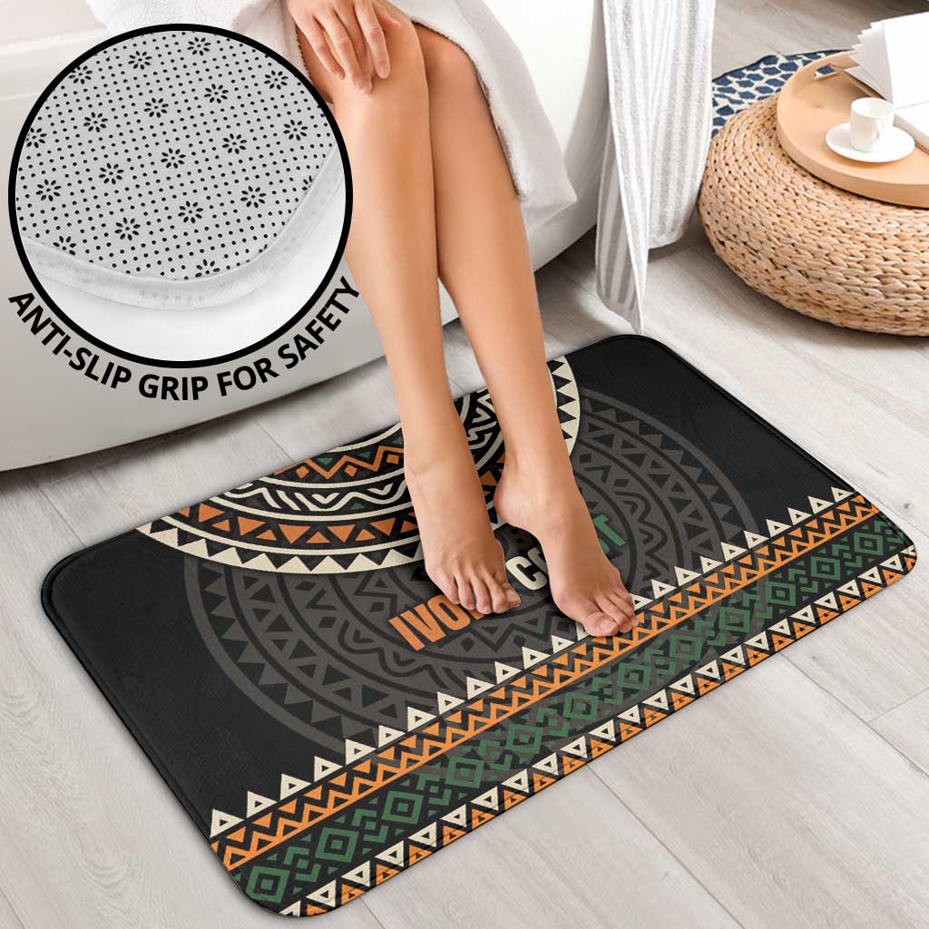 Ivory Coast Bathroom Set with Ethnic Geometric Pattern and National Motto Design - Wonder Print Shop