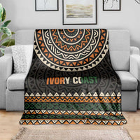 Ivory Coast Blanket with Ethnic Geometric Pattern and National Motto Design - Wonder Print Shop