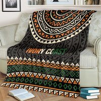 Ivory Coast Blanket with Ethnic Geometric Pattern and National Motto Design - Wonder Print Shop